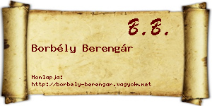Borbély Berengár névjegykártya